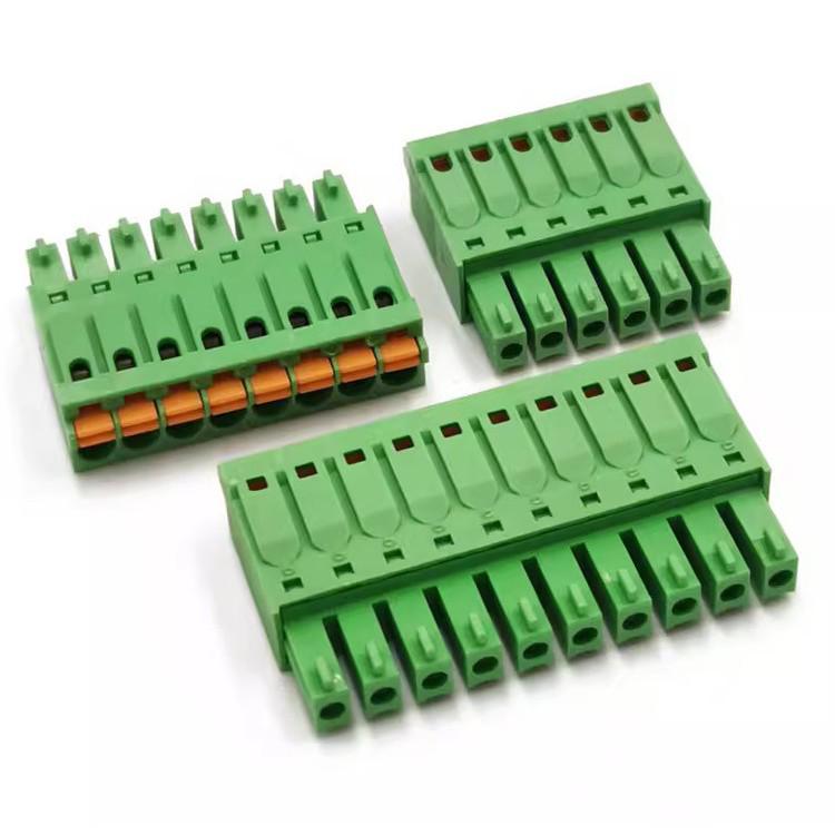 Compact 15EDGKN-3.5/3.81mm PLC Analog Wiring Terminal Block PCB Plug-in