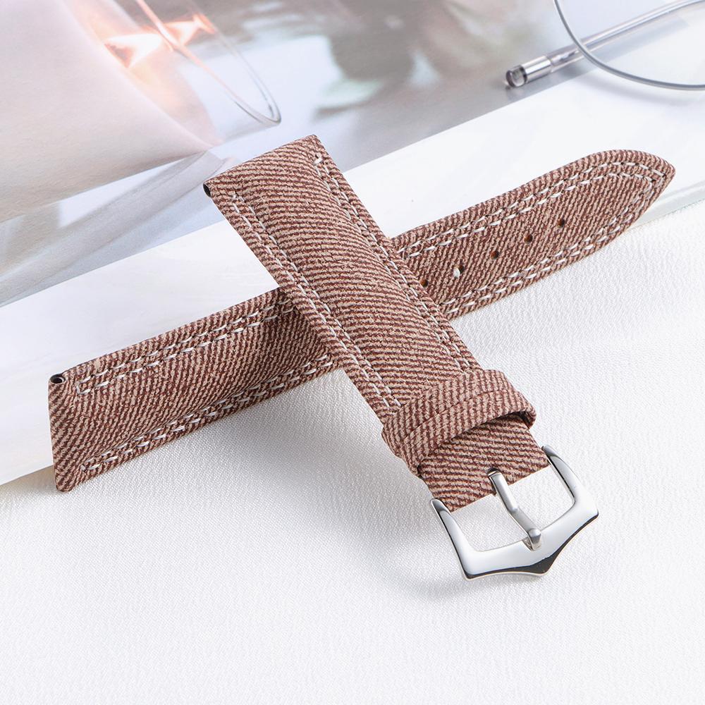 18mm 20mm 22mm Canvas Soft Watchband Denim Nylon Watch Straps for Men Women Business Universal Bracelets Vintage Wristband Belt