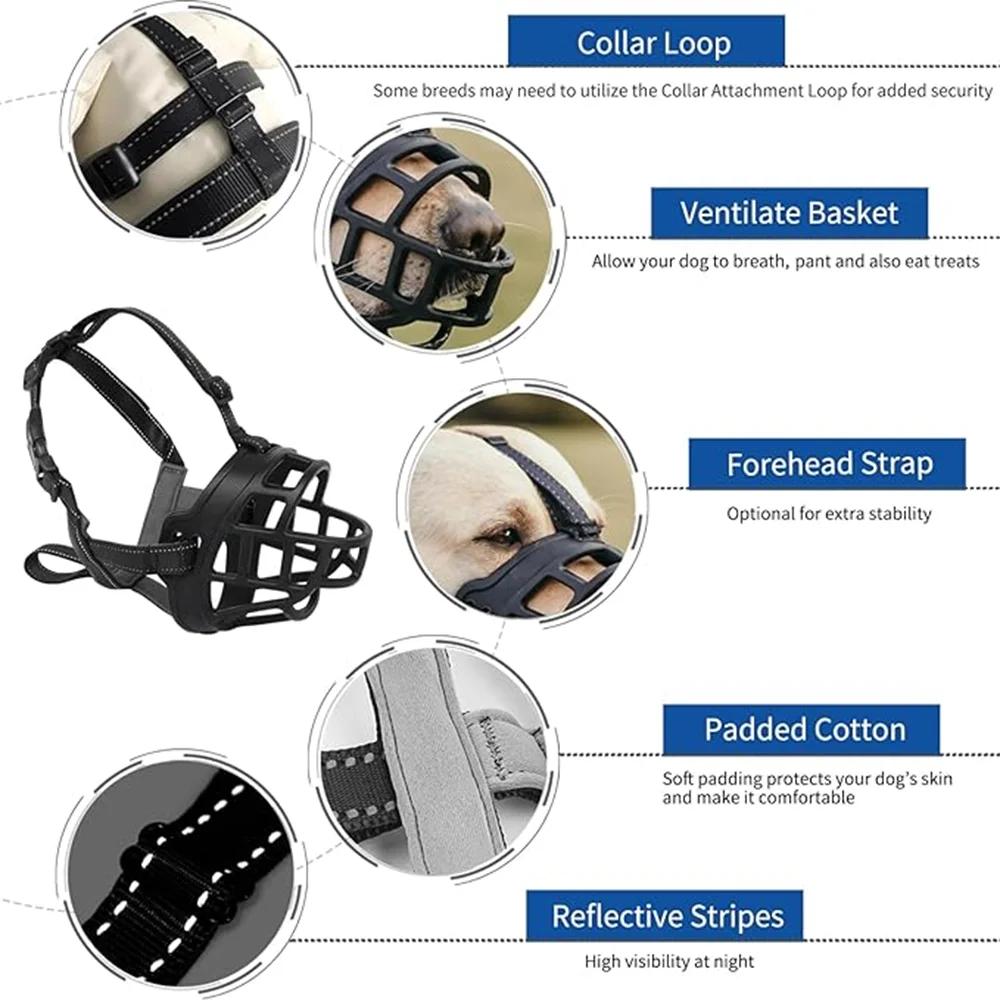 Against Biting Barking Large Dog Mask Anti-barking Medium Muzzle Dog Comfy Breathable Basket Muzzle Guard For Pets