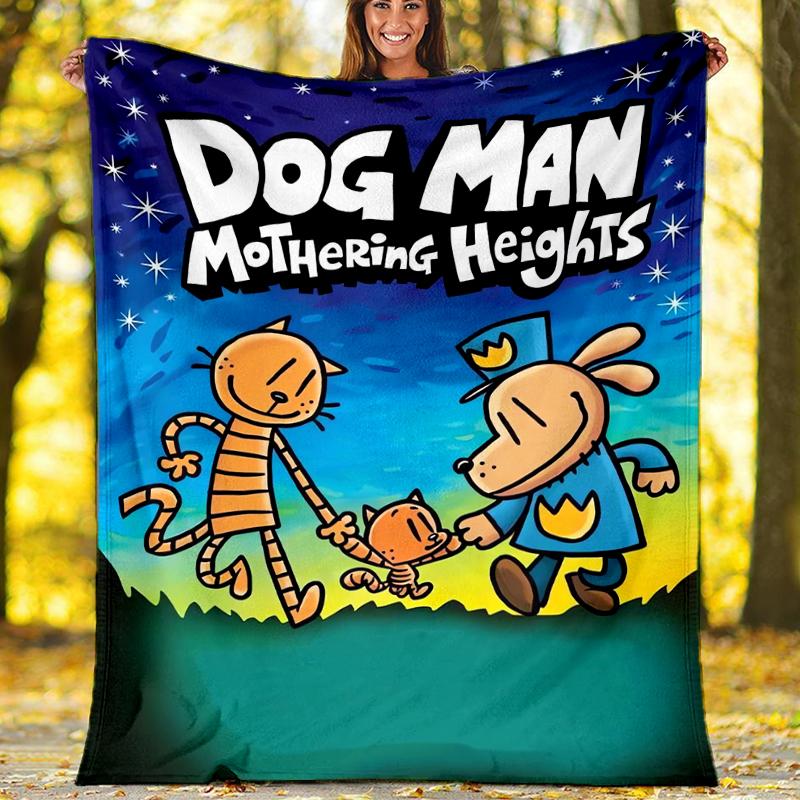 Dog Man Theme Printed Blanket - Perfect for Couch, Bed, Travel & Outdoor Use | Machine Washable, Cozy & Durable.