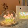 LED DIY Handmade Mini Tulip Night Light Materials Cute Home Decor Birthday Gift for Girl Family Friend Child Ornament Romantic