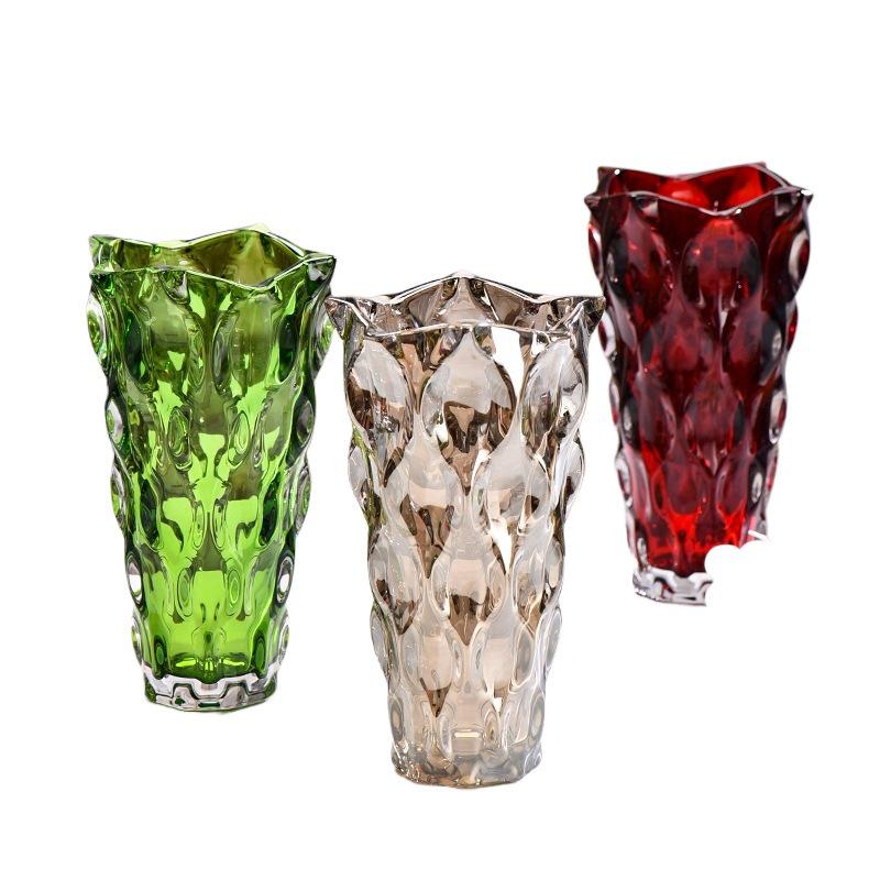 Vază Nordică din Sticlă de Cristal, Diametru Mare pentru Flori Proaspete și Plante Verzi, Decor Elegant pentru Casă și Hotel.