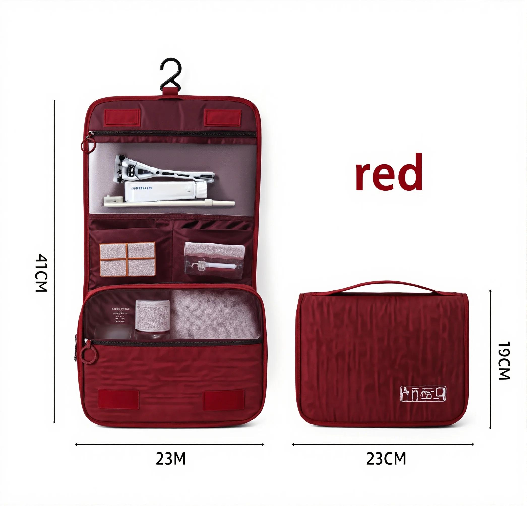 

Multi purpose large capacity storage handbag: waterproof material+hanging function, easy to store toiletries and cosmetics