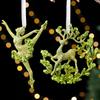Creative Christmas Branch Pendants Green Glitter Detail Pendant Pendant Xmas Tree Ornaments Gifts New Year Christmas Decorations