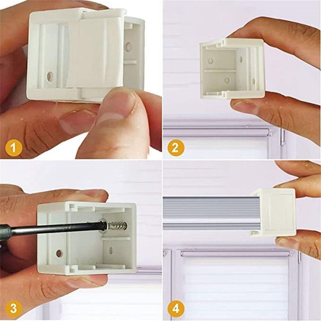 6PCS White Color Mounting Brackets Blind Headrail Track End Holder Window Blind Brackets for Window Blinds Installation