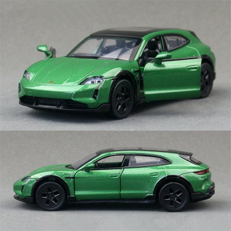 1/36 Porsche Taycan Turbo S Cross Turismo Alloy Sports Car Model Diecast Metal Race Vehicles Car Model Sound Light Kids Toy Gift