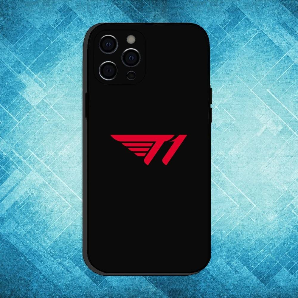 

T1 Korean eSports logo cool design Phone Case For iPhone17,16,15,14,13,12,11 Plus,Pro Max Soft Black Cover iPhone15pro