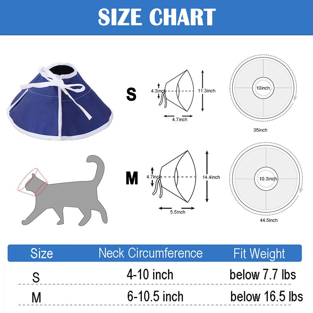 Pet Elizabethan Collars Anti-licking Anti-bite Soft Nonwoven Fabric Cat Dog Recovery Collar Protective Cone