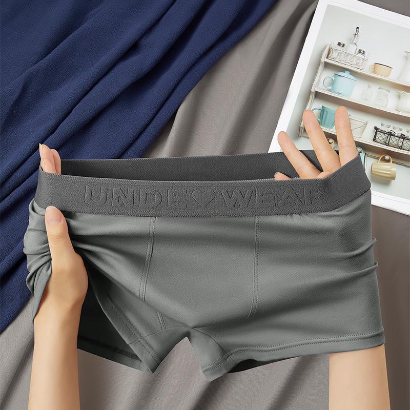 Men's Cotton Boxer Briefs with Comfortable Waistband - Large, Mid-Waist, High Breathability for Summer