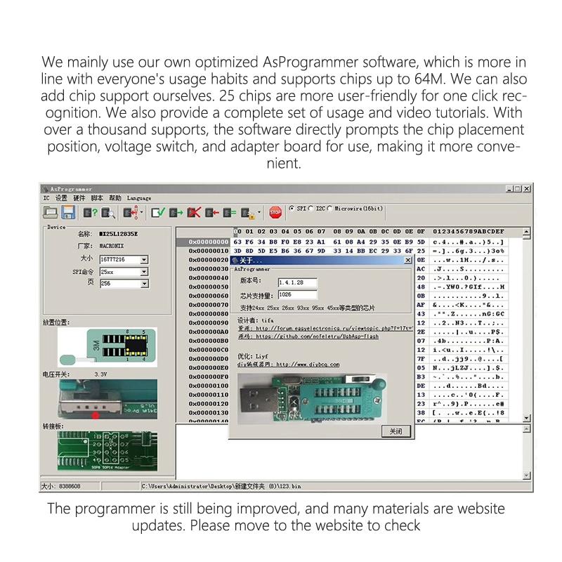 Ch341A Programmierer V1.7 1,8 V Level Shift W25Q64Fw W25Q128Fw Gd25Lq64 Programmierer Modul W/Adapter Board