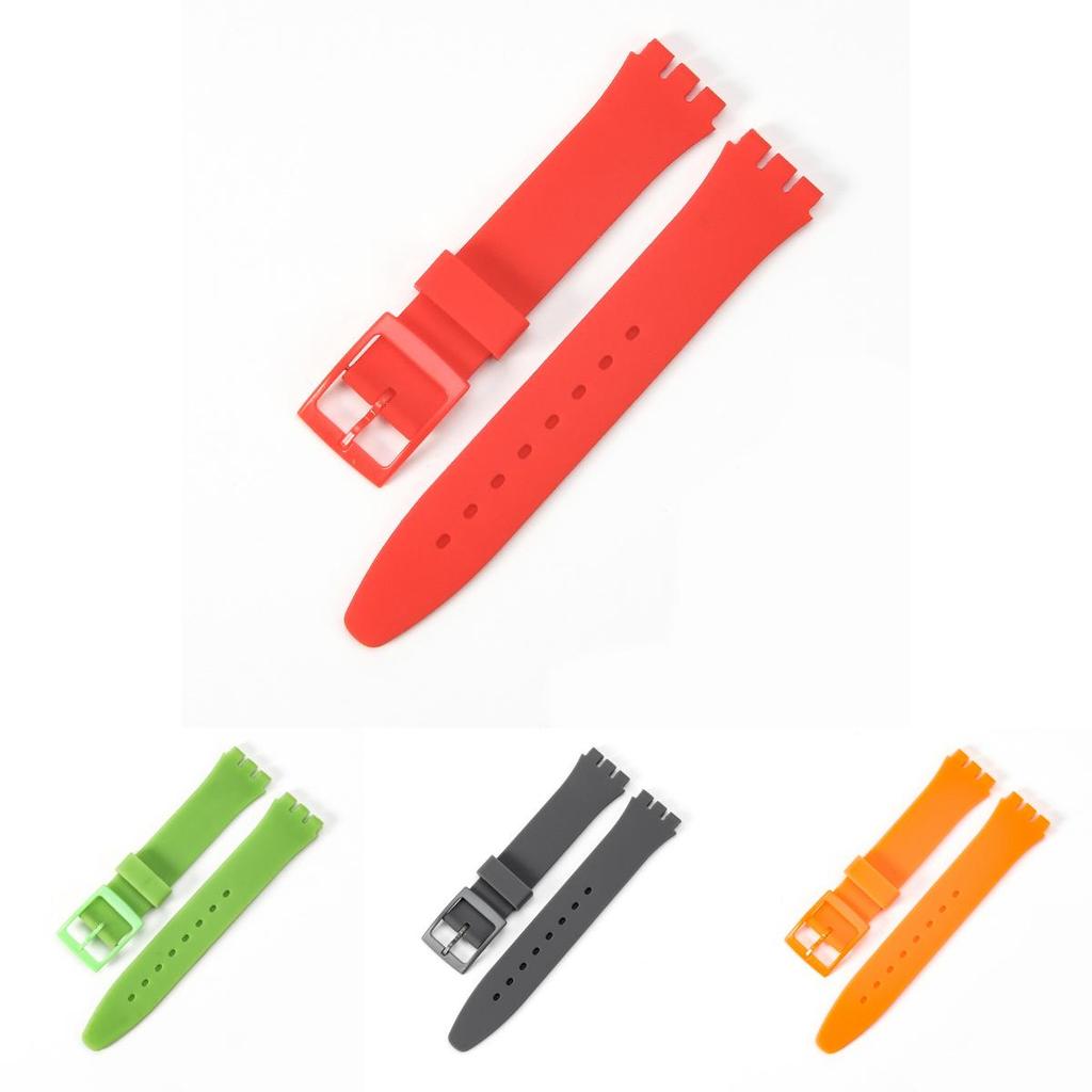 High-quality Silicone Watch Band For Swatch Multiple Colors Available 16mm 17mm 19mm 20mm