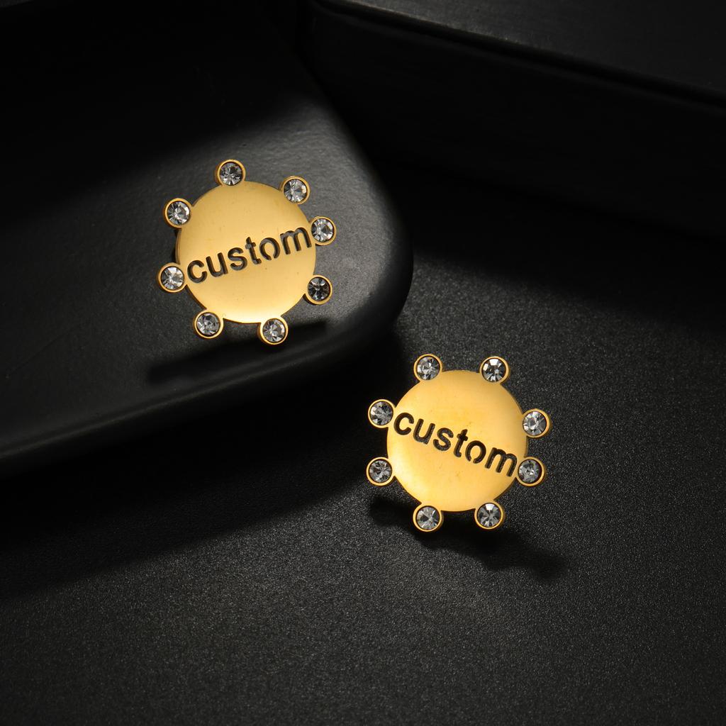 Atoztide Custom Name Stud Earring for Women Frosted Heart Star Stainless Steel Jewelry Trend 2025 Personalized Mother's Day Gift