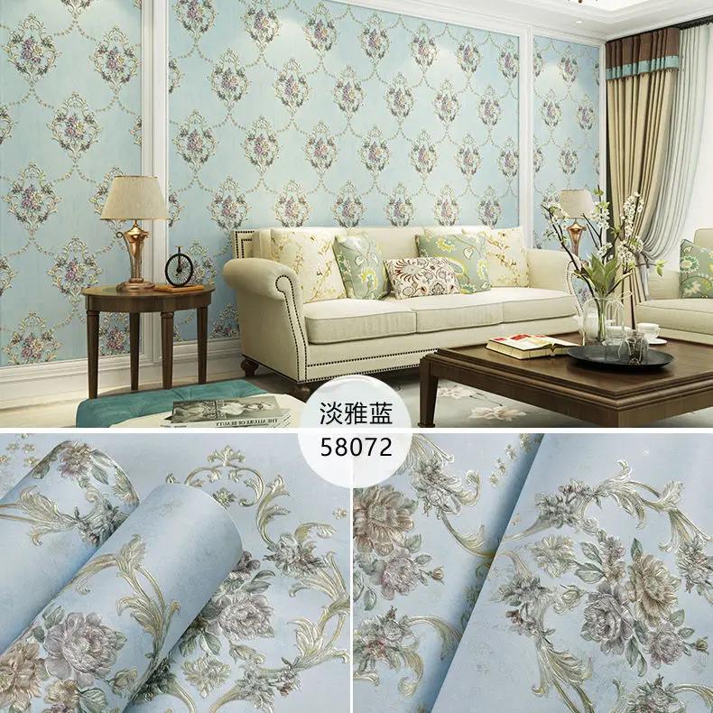 Zesílené samolepky na zeď v evropském stylu 3D do obývacího pokoje Samolepicí domácí dekorace Netkané tapety Tapeta na pozadí do ložnice