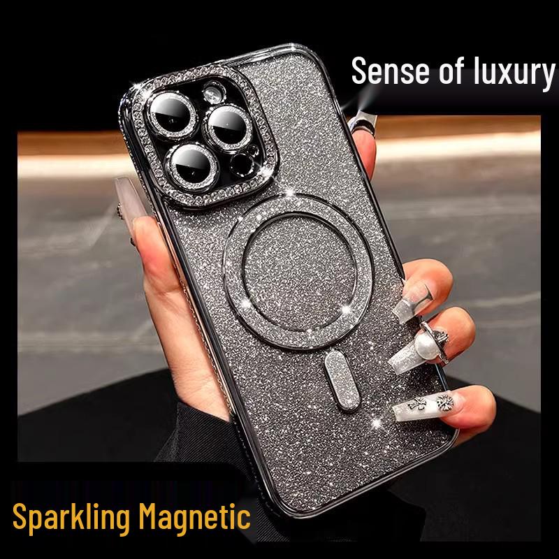 

iPhone 17 Pro Max Glitter Magnetic Rhinestone Shockproof Protective Case iPhone 14 Pro Max