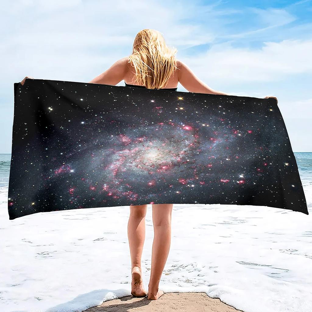 Schönes Weltraum-Galaxie-Nebel-Sterne Strandtuch Mikrofaser Pooltuch Saugfähig Schnelltrocknend Strandtuch Sandfreie Decke für Kinder