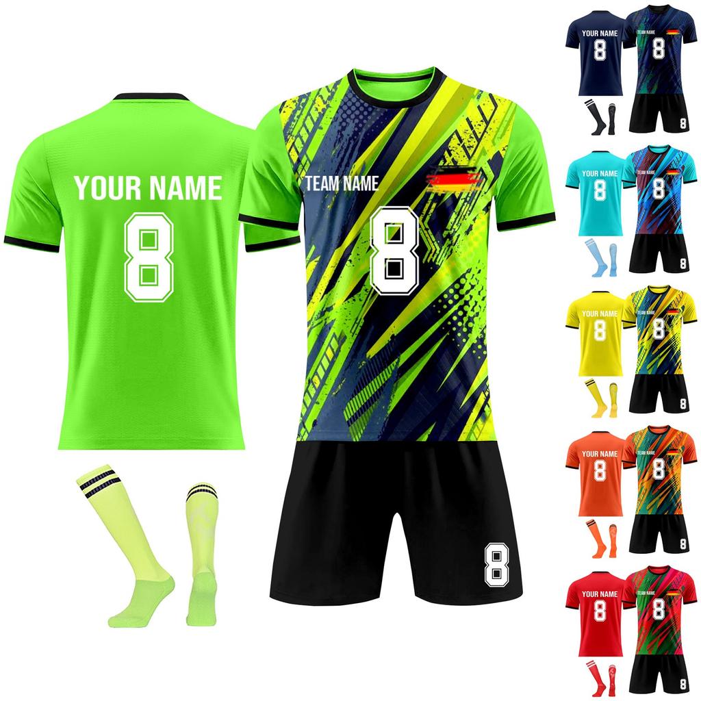 Personalised Shirts Kit Mens Girls With Name Number Custom Football Jerseys For Boys Training Suit