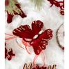 1pcs Custom Christmas Hanging Decorations Red Velvet Flocked Garland Bow Tree Christmas Party Decorations