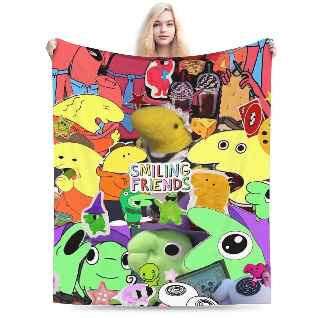 glep smiling friends Gift Blanket For Men Women Warm Cozy Fluffy  Throw Blankets for Bed 50x60 Inches Multiple Sizes