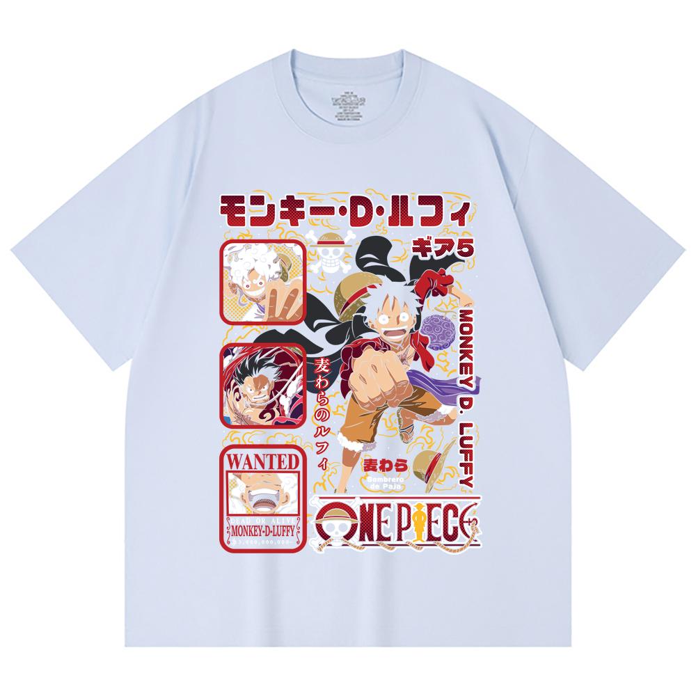 230 Gsm 100% Cotton One Piece V78 Luffy Print Unisex Heavy Cotton T Shirt