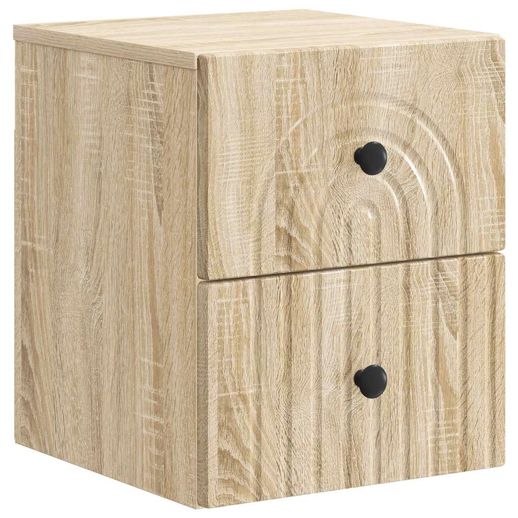 Wall Mounted Nightstand 2 pcs Sonoma Oak 33 x 34.5 x 40 cm