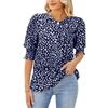 Summer New Loose Printed Short-sleeved Round Neck Chiffon Shirt for Women