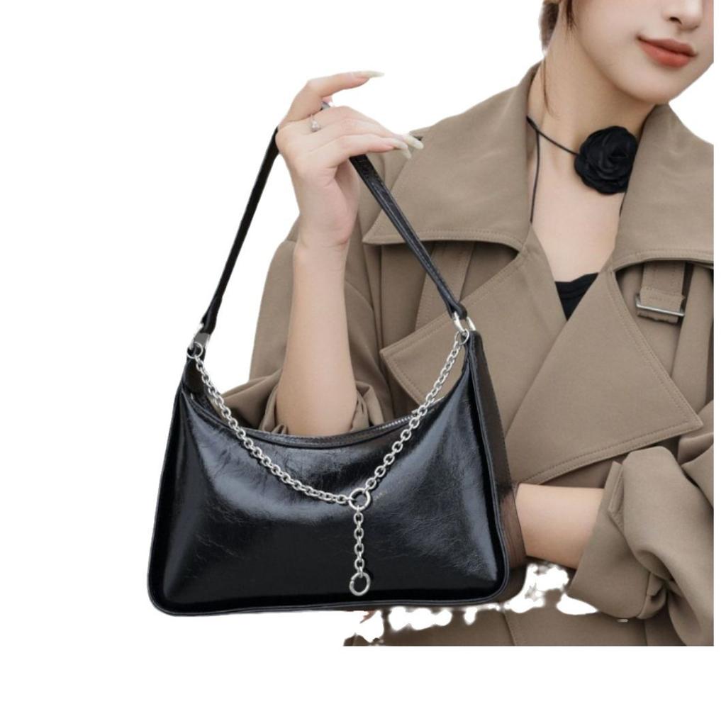 Cowhide Shoulder Women's Bag, Women's Fashion Simple Shopping Shell Bag Practical High-end Messenger Bag