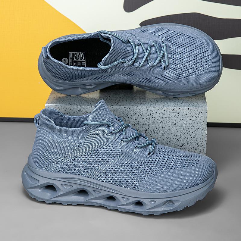 Wide-Footed Large-Size Men'S Shoes Sports Fly-Woven Mesh Shoes Breathable And Lightweight Soft-Soled Travel Walking Shoes Men