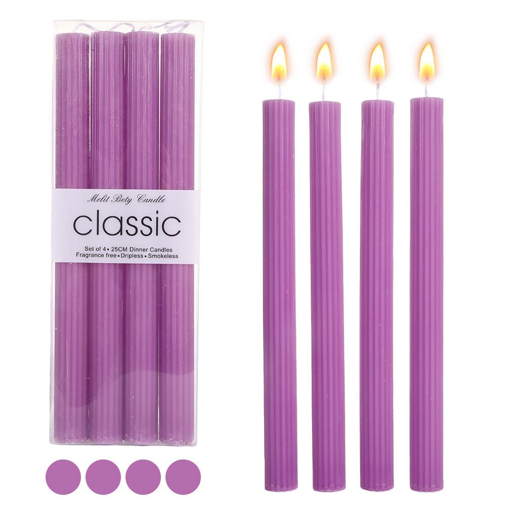 European Romantic Long Stem Colored Smokeless Candles for Home, Dinner & Weddings