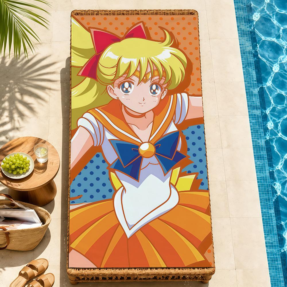 anime cartoon cute S-SailorS M-Moon FK Towel Pool soft Beach Towels Trip swim bath Towel Gym Spa home room Decor Holiday Gift