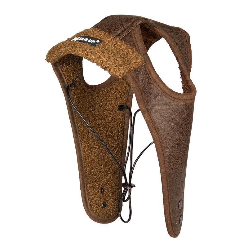 

Осенне-зимняя шапка пилота для домашних собак из искусственной кожи в стиле ретро, теплая и удобная, аксессуары для домашних животных, кошек и щенков, регулируемая шапка S кофейный