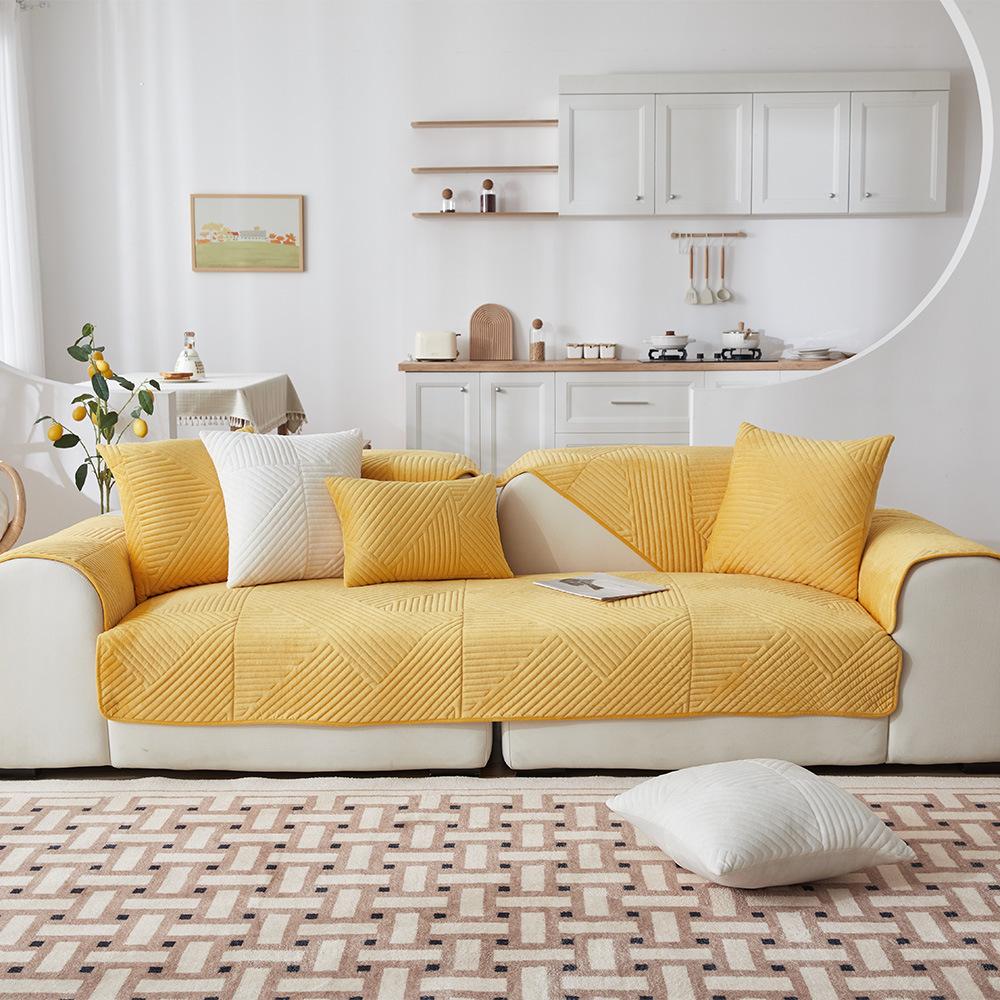 Nordic Ins Sofa Cushion Simple Cushion Autumn and Winter Plush Sofa Cover Retro Sofa Towel