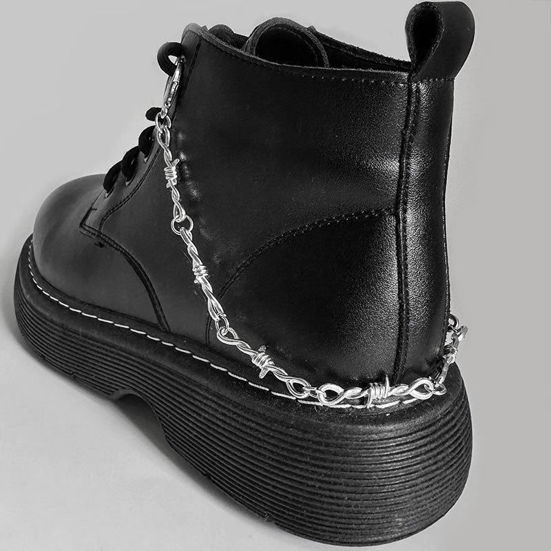 1pc Thorned Flame Cross Shoe Chain Boots & Canvas Shoes Accessories Shoe Decoration Pendant Women Fashion Party Jewelry Gifts