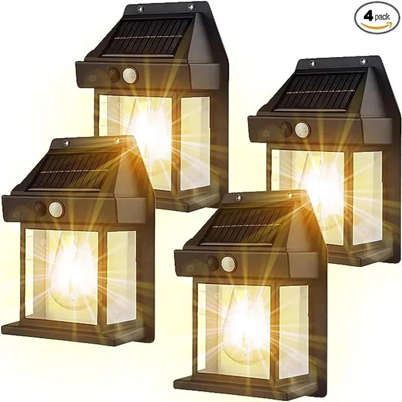Wall Light Powerful Solar Lamp Smart Sensor Lantern Street Light Waterproof Solar Lantern Built-in Battery Light Portable Lamp