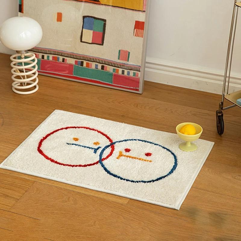

Smile Japanese Rugs Cute Carpet Rectangle Foot Absorbent Door Mats Decorative Carpet short Floor rug for Living Room Doormat Ent 40x60cm
