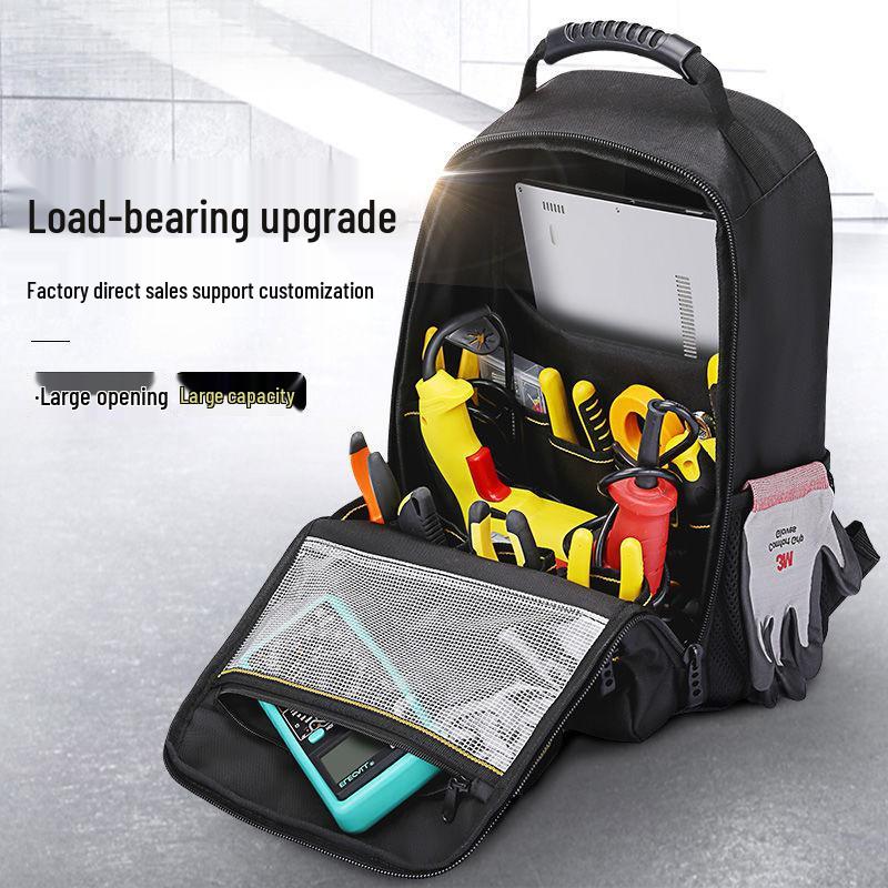 Multifunctional Canvas Tool Backpack for Electricians and Woodworkers