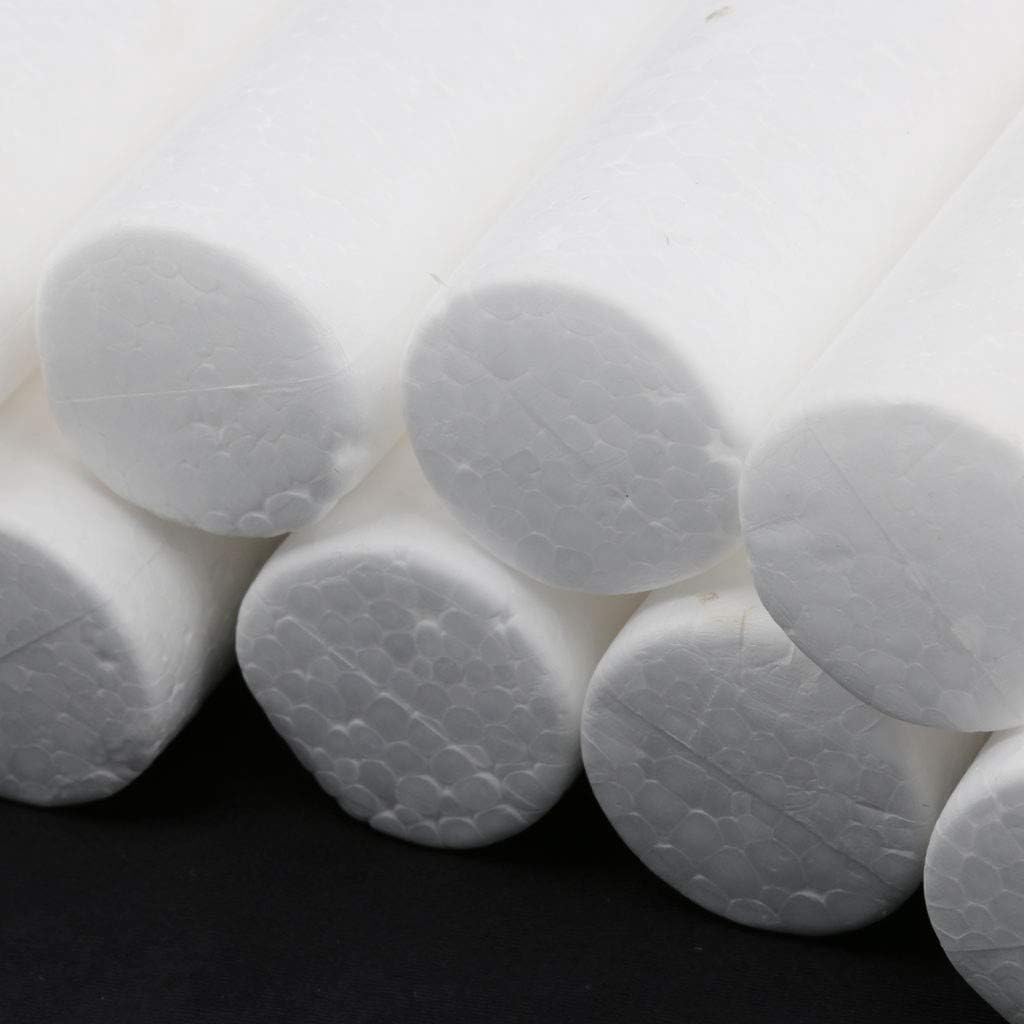 50-Pack 10x4cm Mini White EPS Hard Foam Rod/Cylinder Craft