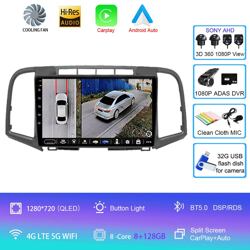 For Toyota Venza 2008 - 2016 QLED DSP Android 14 Car Radio Smart Multimedia Video Player Auto Stereo Navi GPS Head Unit
