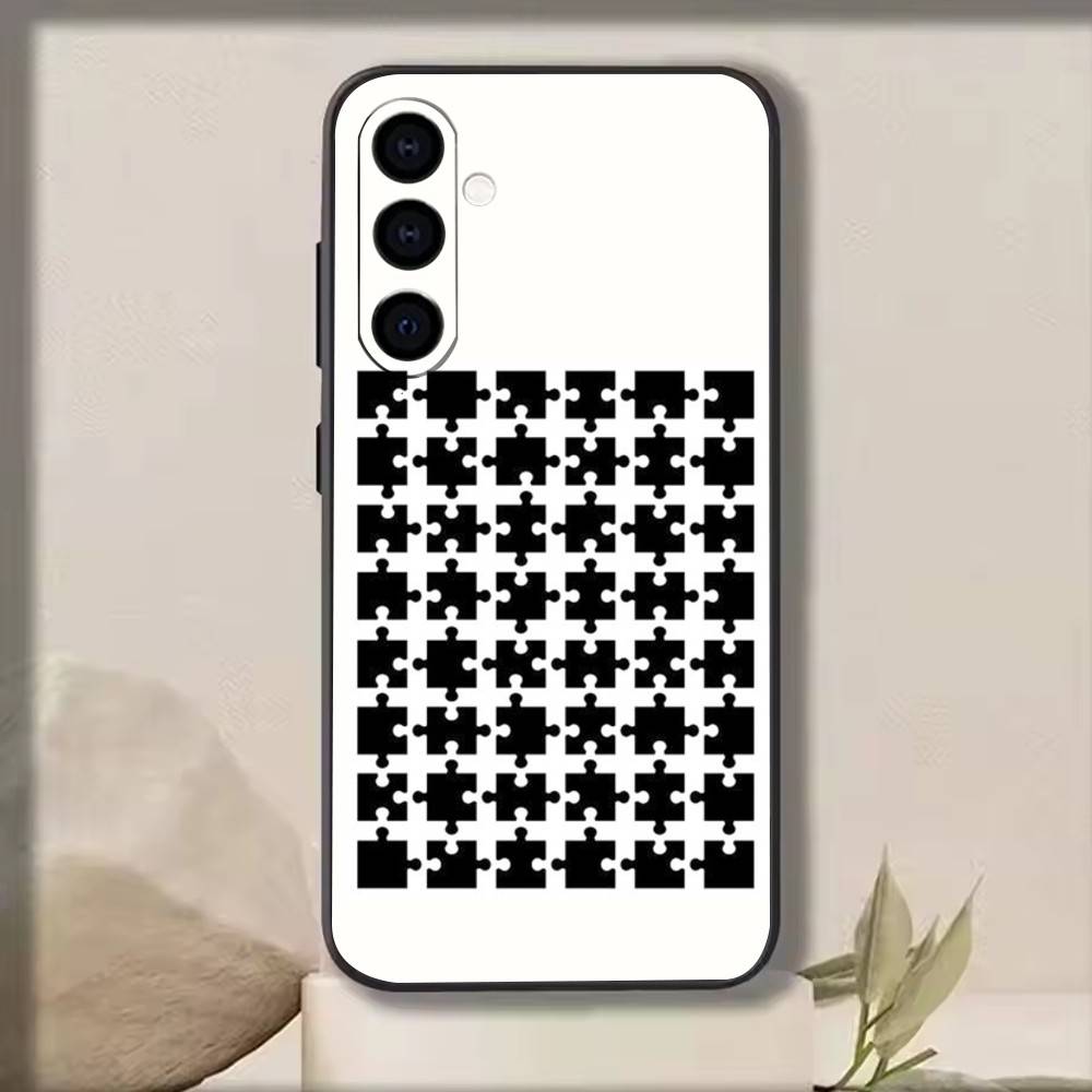 Kreatives Puzzle Handyhülle Schwarzes Silikon Weich Für Samsung Galaxy A73,A72,A71,A70,A53,A52,A51