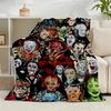 1PC Horror Movie Icons Flannel Blanket Gift, Suitable for Both Men And Women, Soft Ideal for Beds And Sofa, Birthday Or Christmas Gift