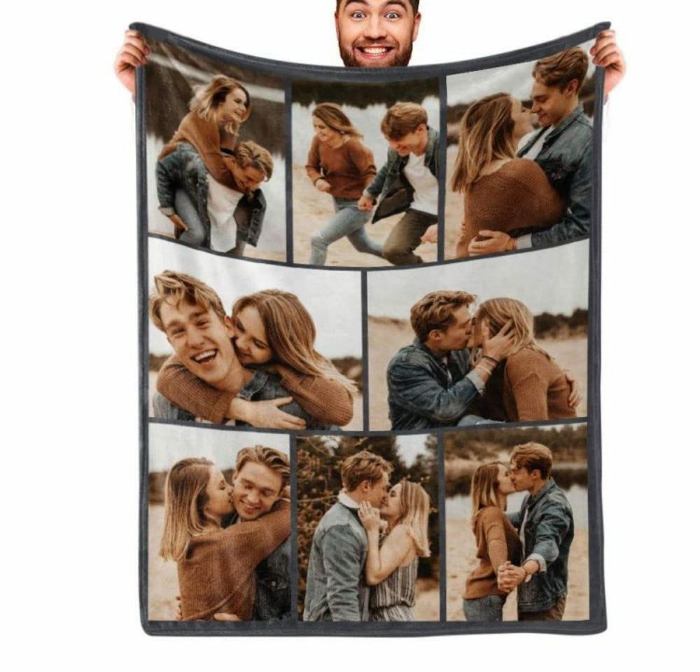 GUOYU Blanket Personalized Blanket Movie Family Picture Custom Soft Flannel Blanket for Home Bedroom Decor Birthday Gift for Sister Mom Dad