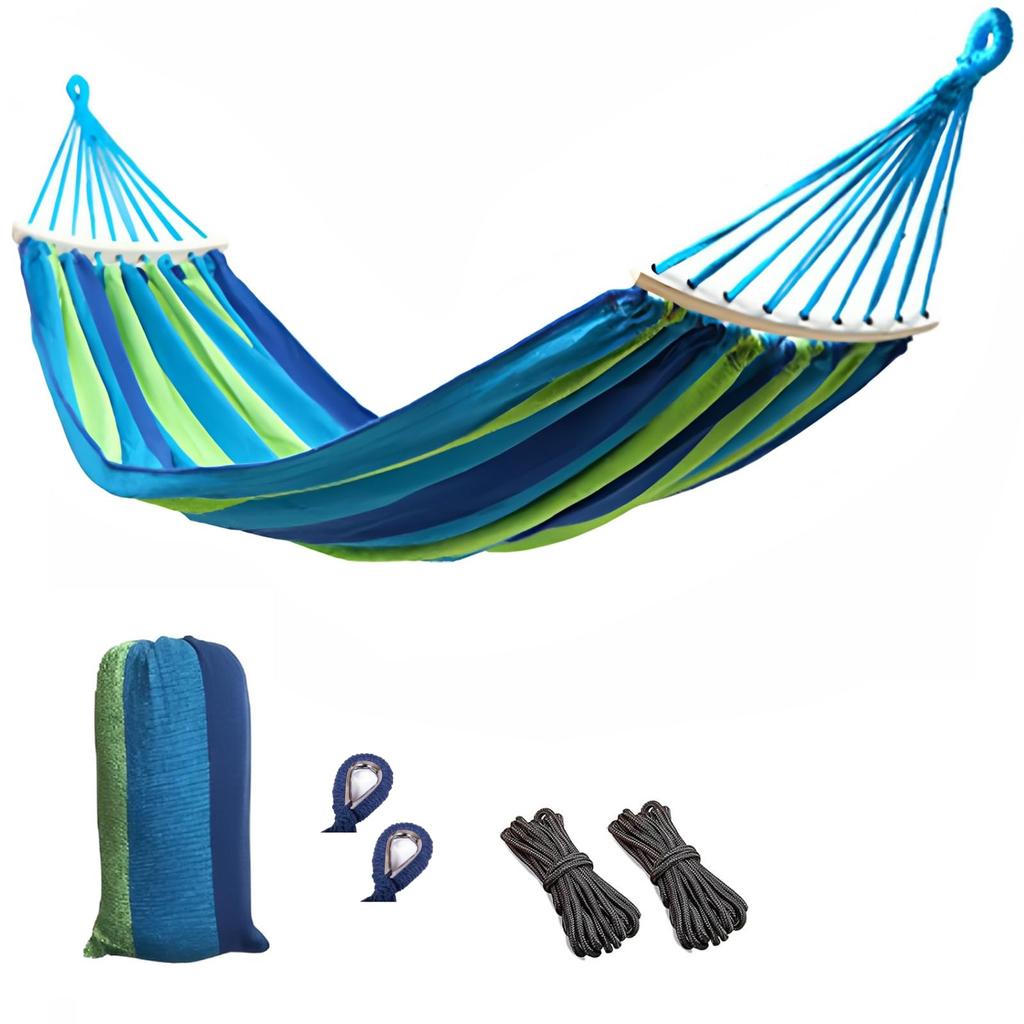 VorsiPro Premium Double with Wooden with Storage Heavy Easy to Beach Hammock, Heavy-duty, Hanging, Double, Frame, Door, Camping, Lightweight, Bag,