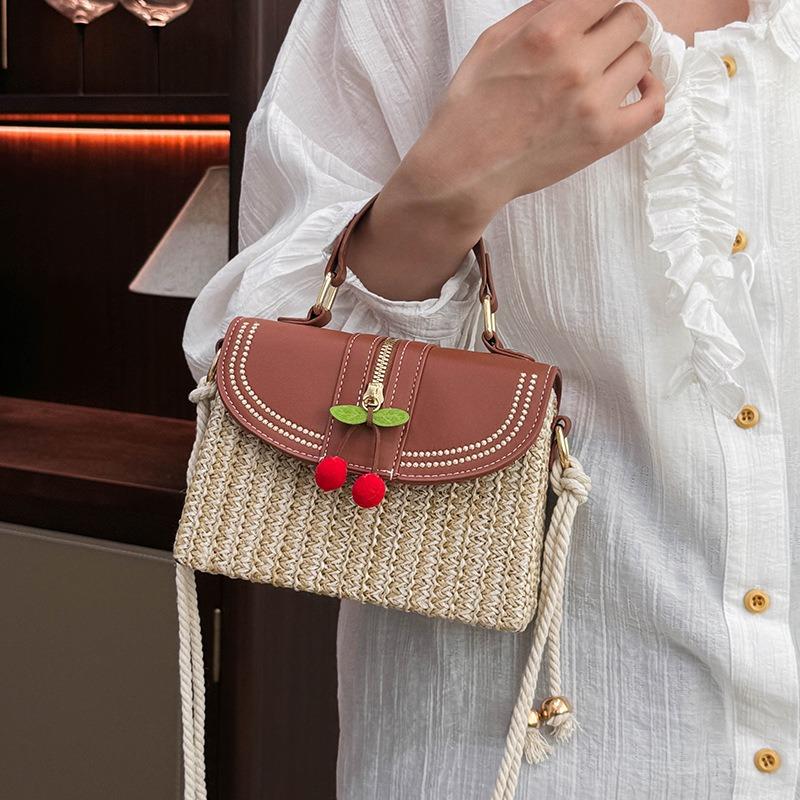 Fashion Straw Women's Bag New Trend Spring and Summer Handbag Beach Messenger Bag Shoulder Box Bag
