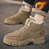 Winter Samt Martin Stiefel Herrenschuhe neue verdickte warme Baumwollschuhe High-Top Arbeitsschuhe rutschfest Herren