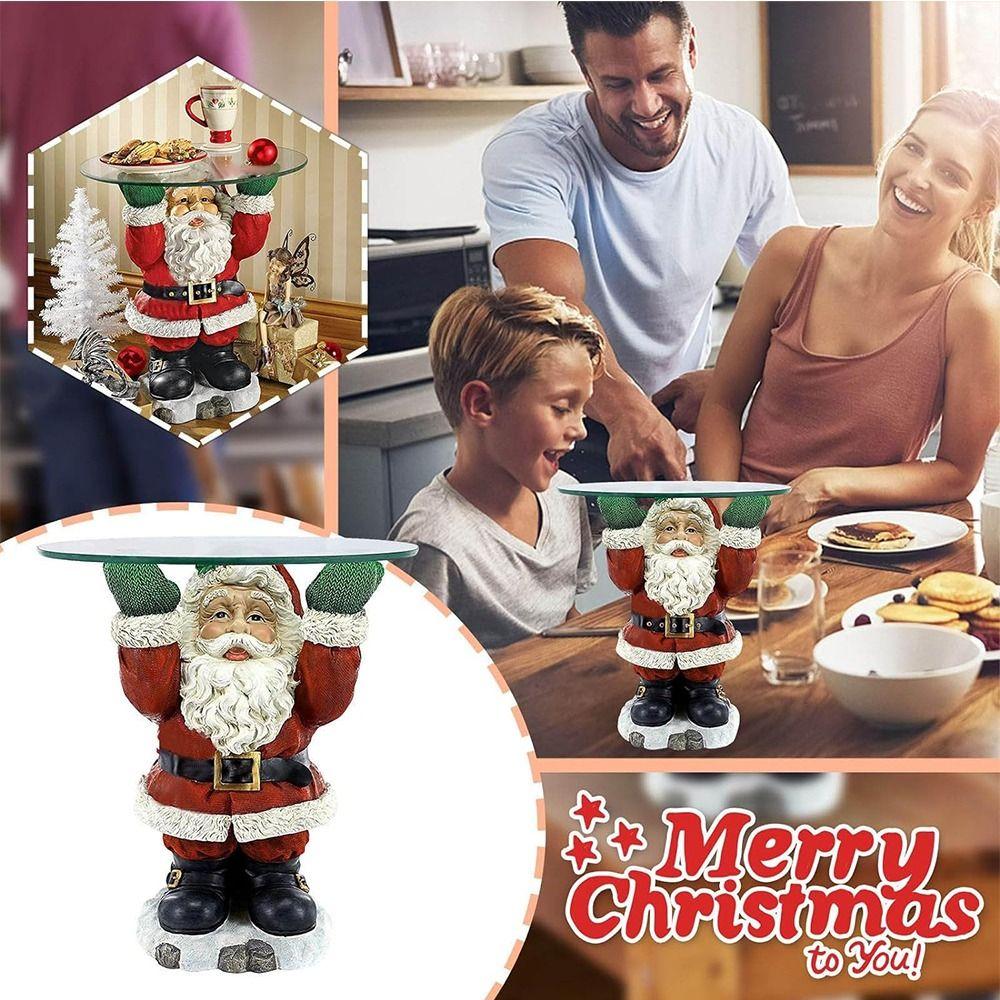 Funny Resin Santa Claus Snack Tray Rack Craft Waiter Design Dessert Divider Santa Claus Sculpture Christmas Party Decoration