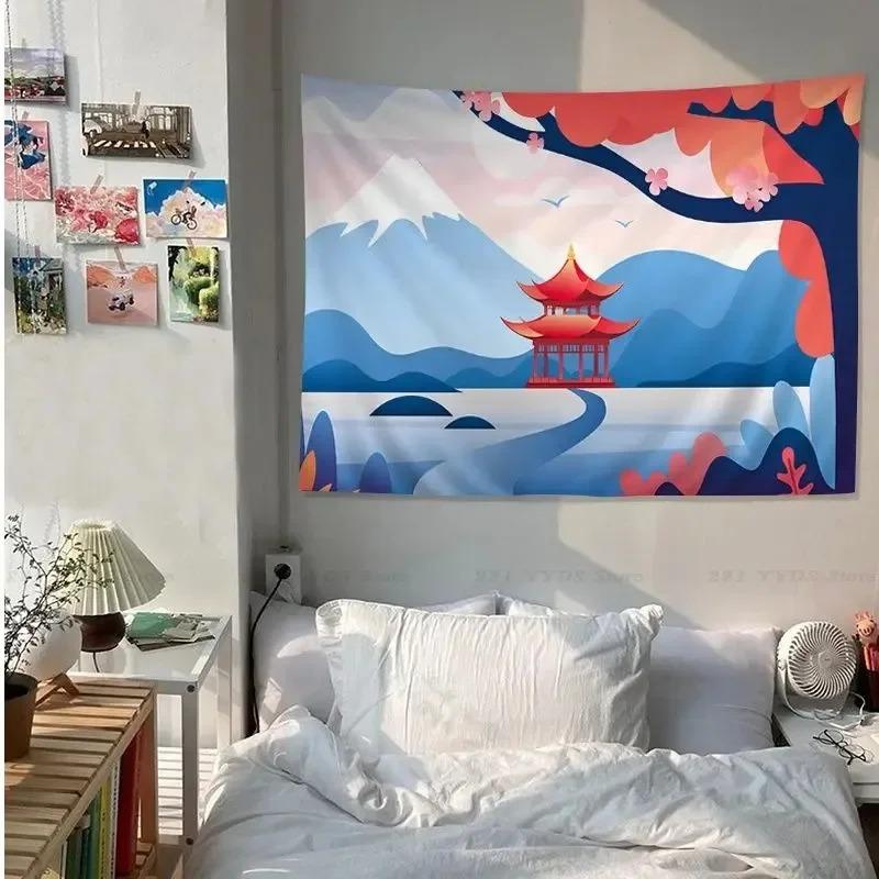 Anime Flowers Cherry Blossom Wall Decor Tapestry Home Living Room Tapestry