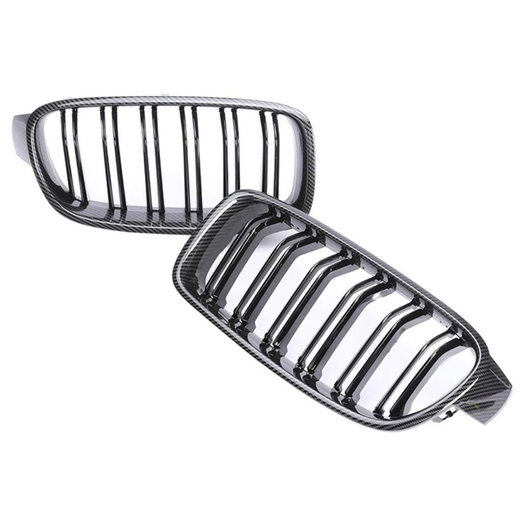 

Совместимая с BMW решетка радиатора с двойными ребрами для 3 серии, передняя решетка с рисунком под карбоновое волокно (F30, F31, F35) 2012-2019, [Б/у] чёрный