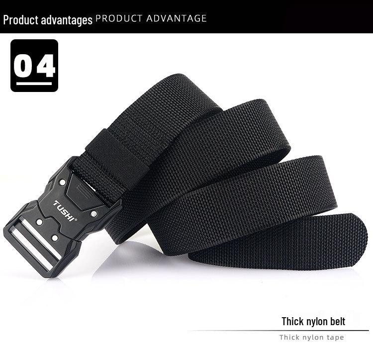 Men's Nylon Tactical Quick Release Belt - Casual & Outdoor Leather Workwear