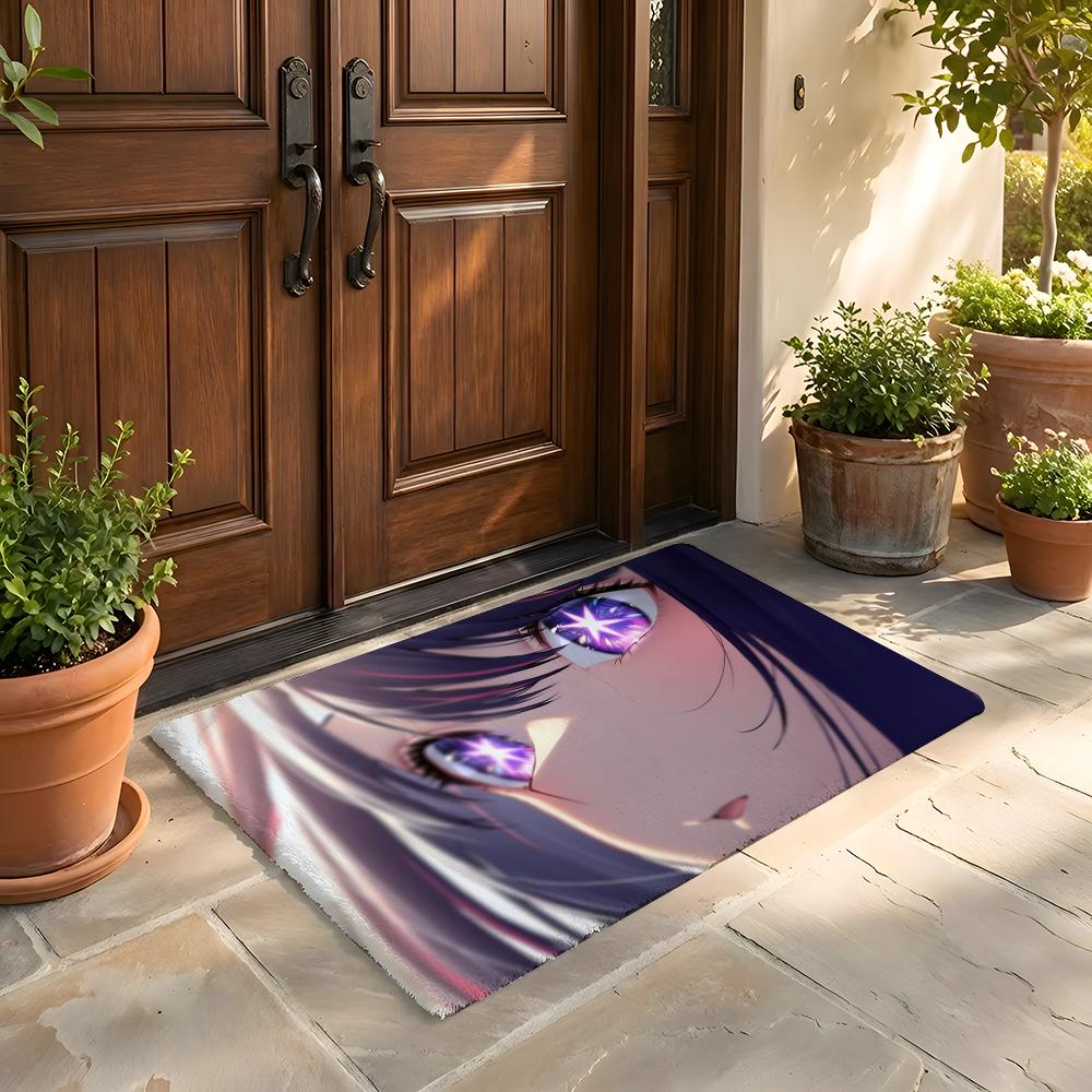 Floor Mat Soft Flannel Rug Non Slip Absorbent Mat for Bathroom Bedroom Home Decor H Hoshino Ai