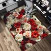 Roses Flowers Crystal Velvet Office chair mat Area Rug - Non-Slip, Floor Mat, Office Desk Chair Rugs,Christmas Gift-1106228