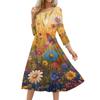 Women's Fashionable Floral Butterfly Loose Dress